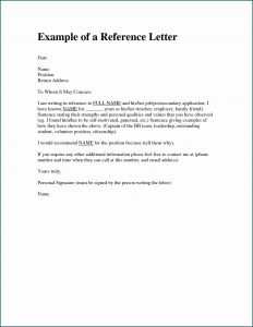 Sample of Letter Of Recommendation Template