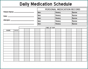 free daily medication schedule template