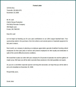 Sample of Official Letter