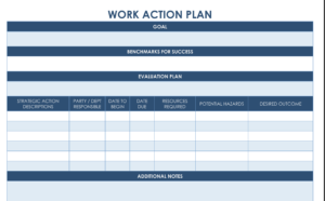Sample of Printable Action Planning Template