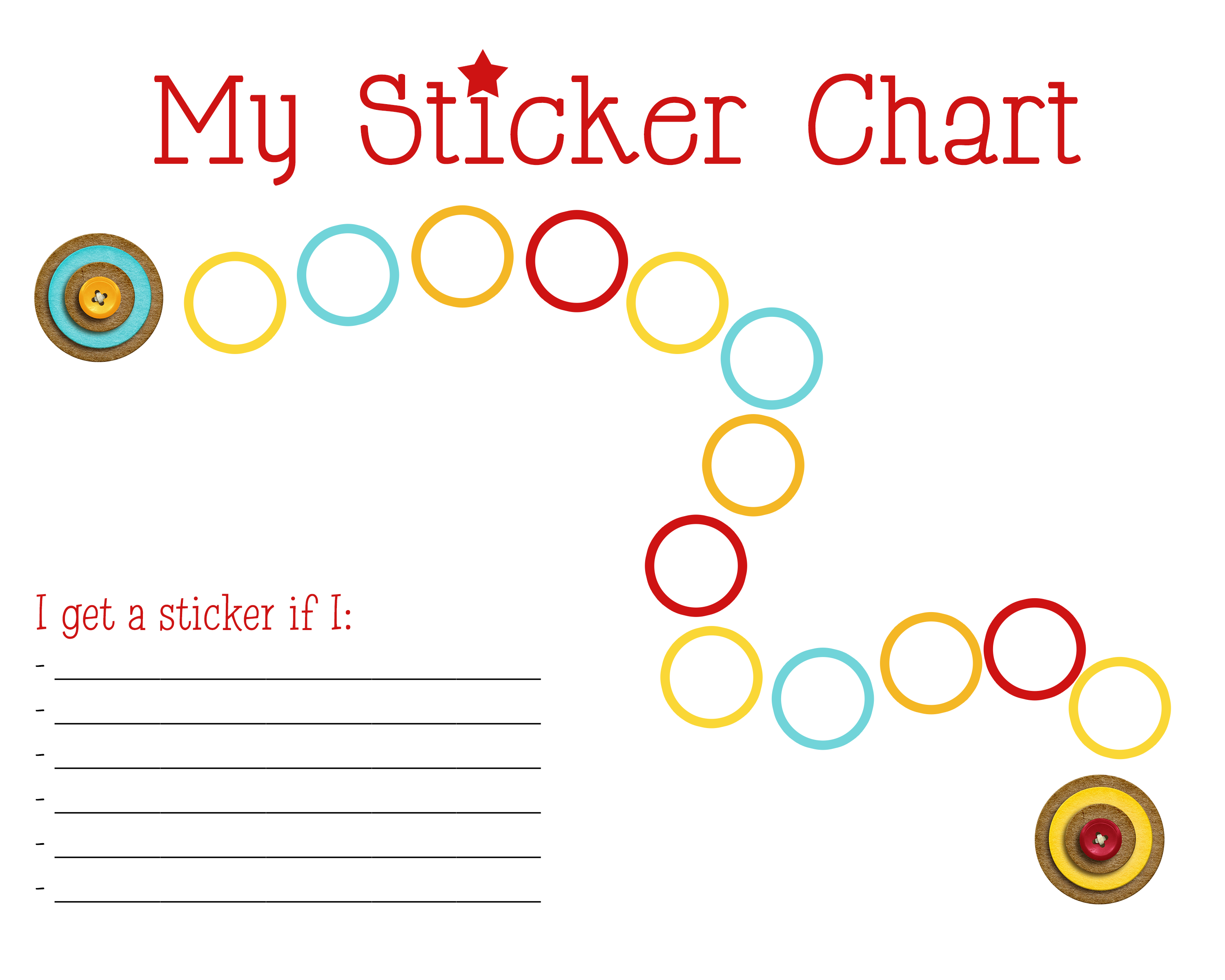 Sample of Printable Sticker Chart Template
