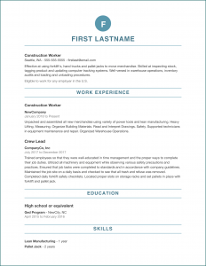 Sample of Professional Resume Format