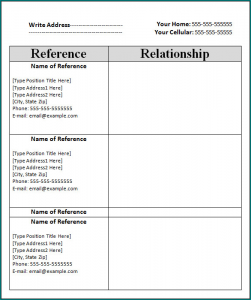 Sample Of Reference List Template 
