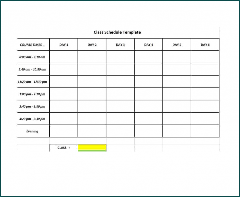 》Free Printable Schedule Template For School