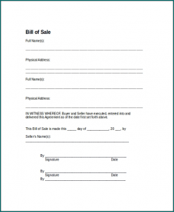 easy bill of sale template