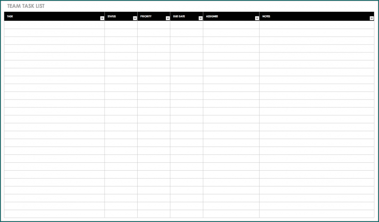 》Free Printable Task List Template Excel