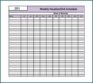 》Free Printable Vacation Schedule Template