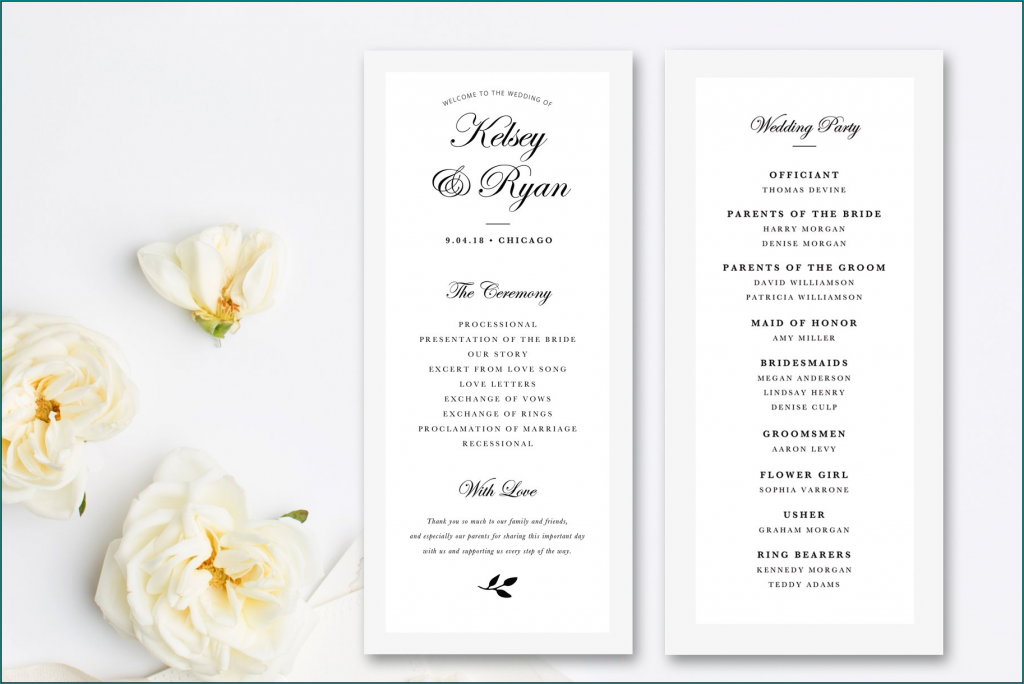 》Free Printable Wedding Program Fan Template