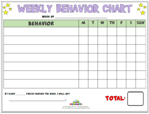 Sample of Weekly Behavior Chart Template