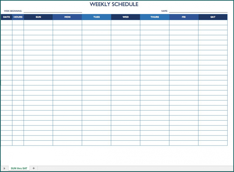 》Free Printable Weekly Work Schedule Template