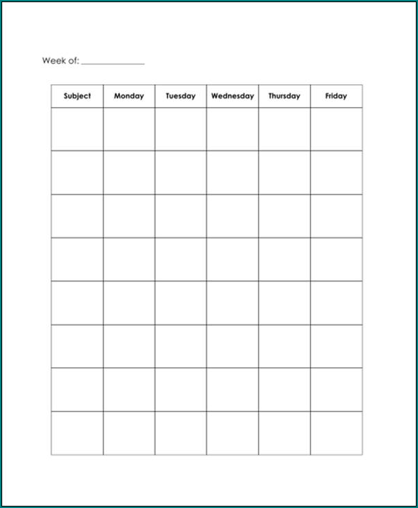 Sample of Weekly Workout Schedule Template