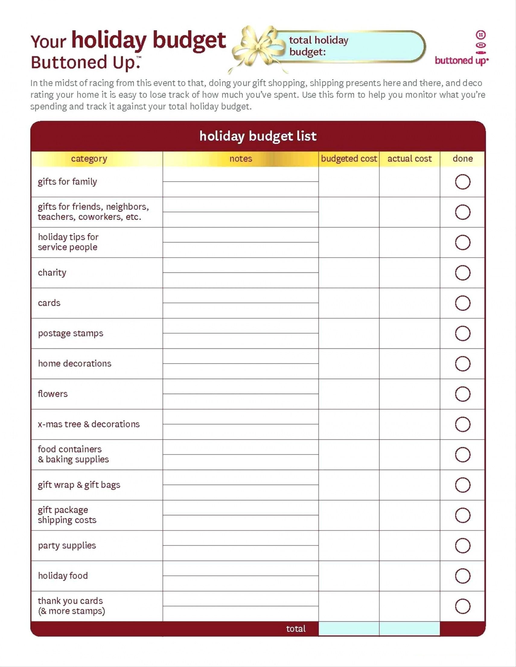 Sample of Welcome Party Budget Worksheet Template