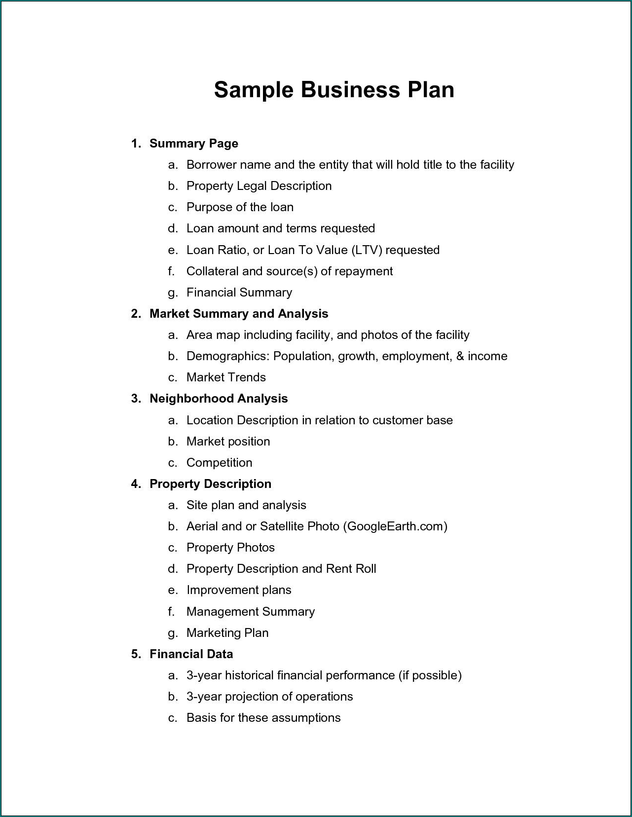 a simple business plan template