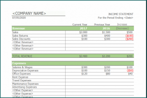 》Free Printable Simple Income Statement Template