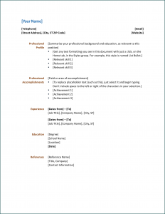 Simple Resume Format Example