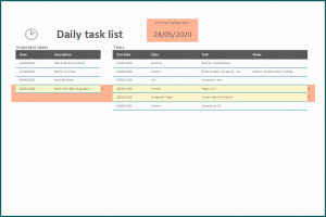 Task List Template Excel