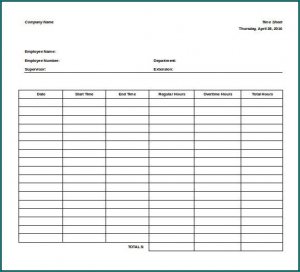 Timesheet Template Word Sample | Bogiolo