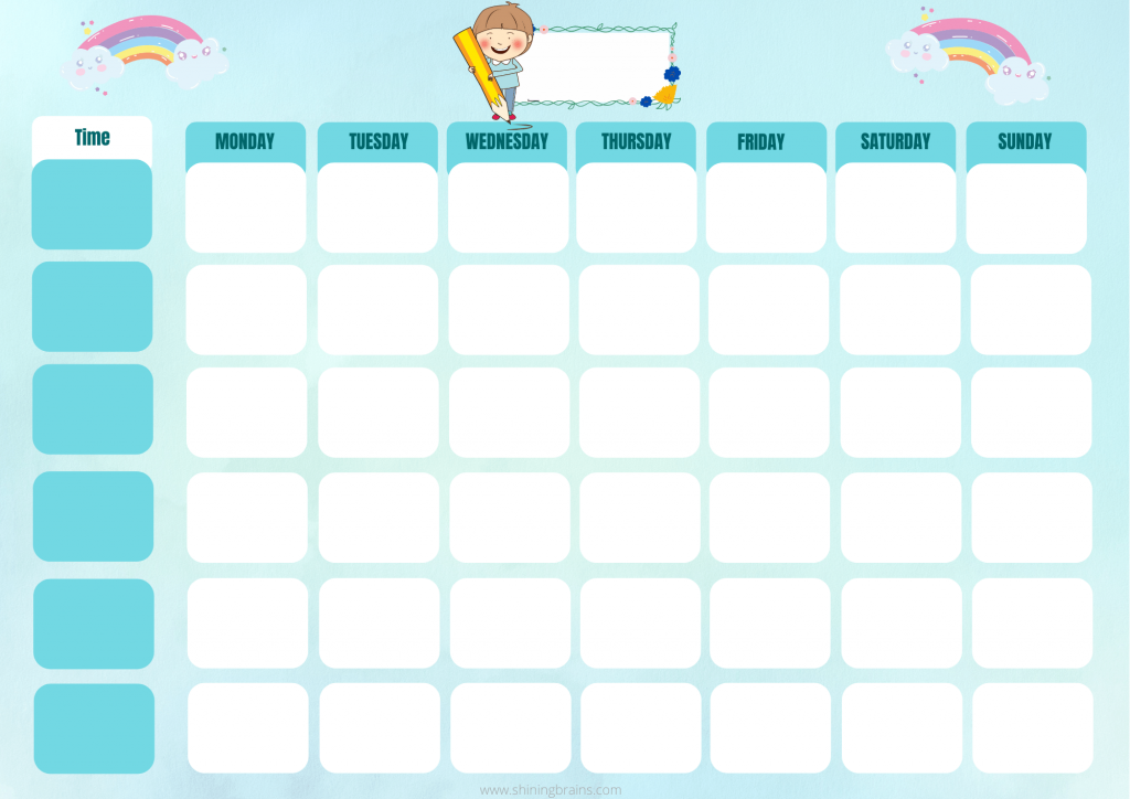 Timetable For Kids Example