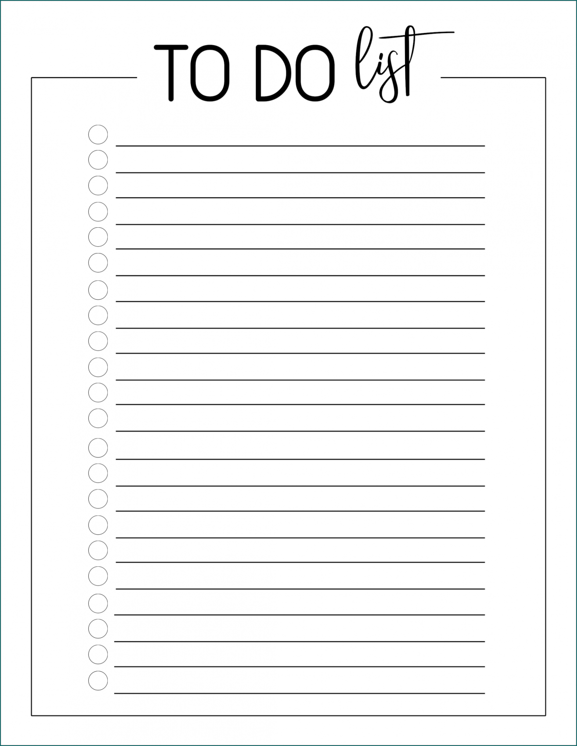 simple to do list template