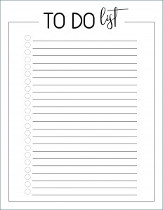 To Do List Template Example