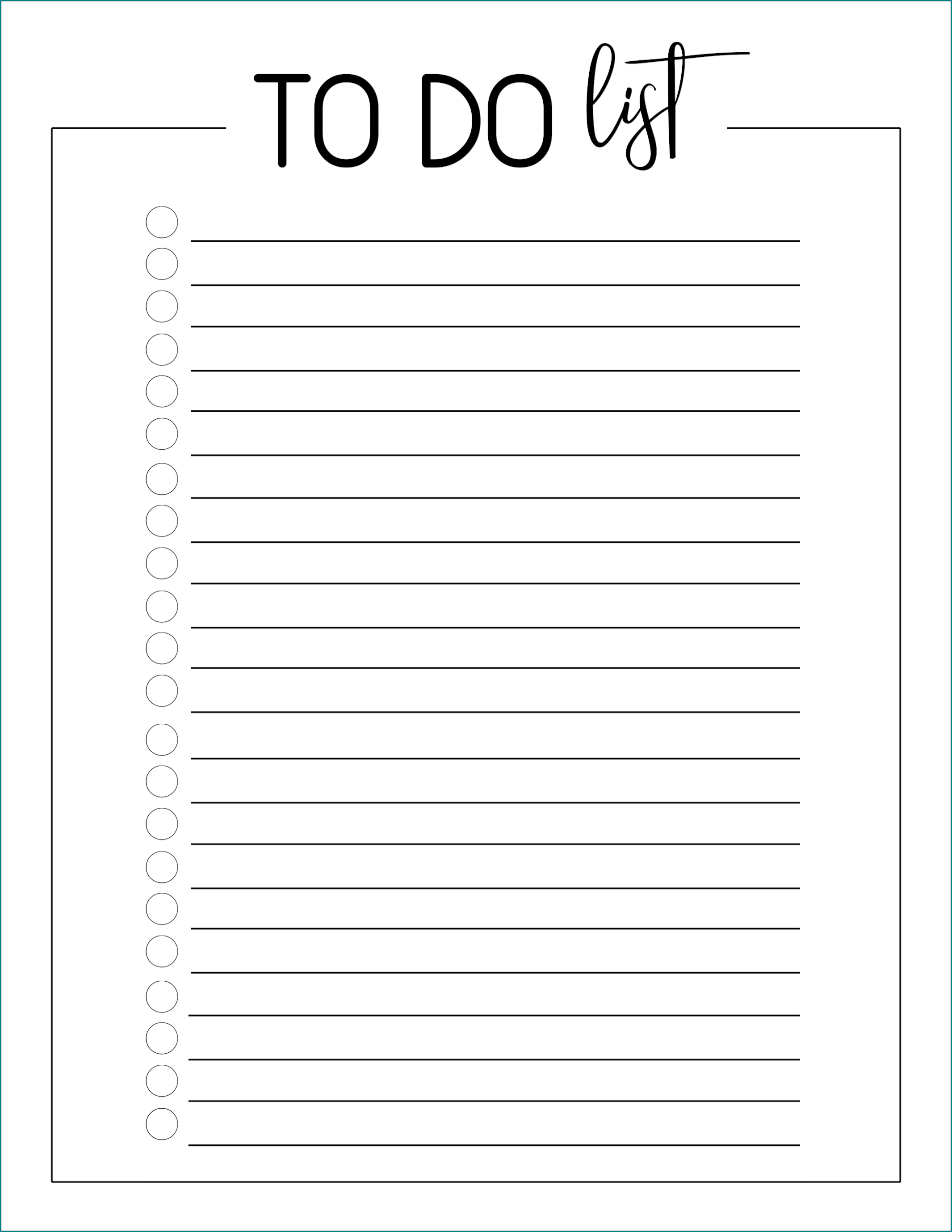  Free Printable To Do List Template