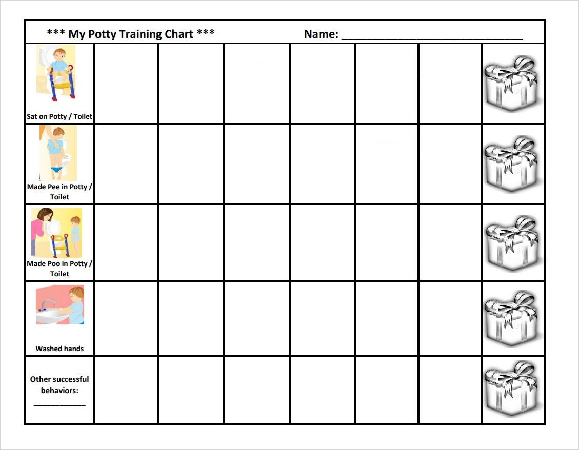 Toilet Training Reward Chart Template