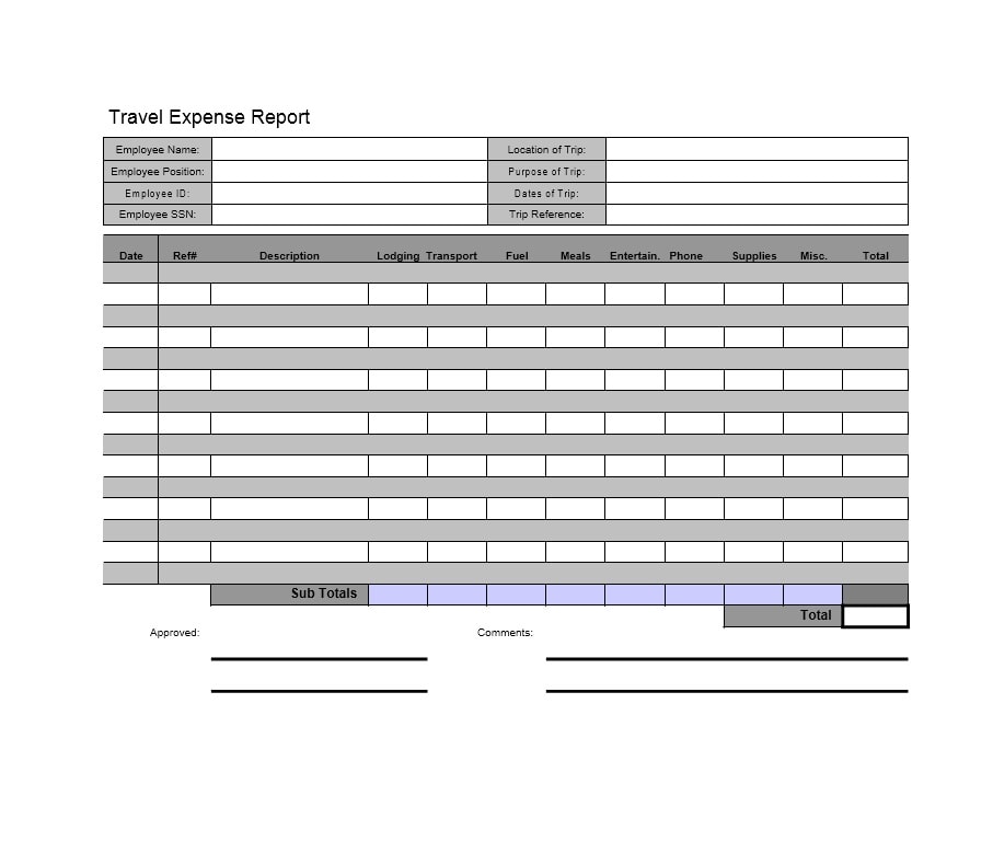 Travel Expense Report Template