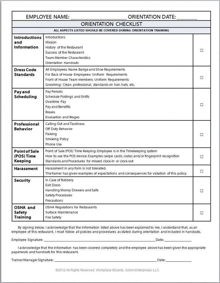 Uniform Checklist Template