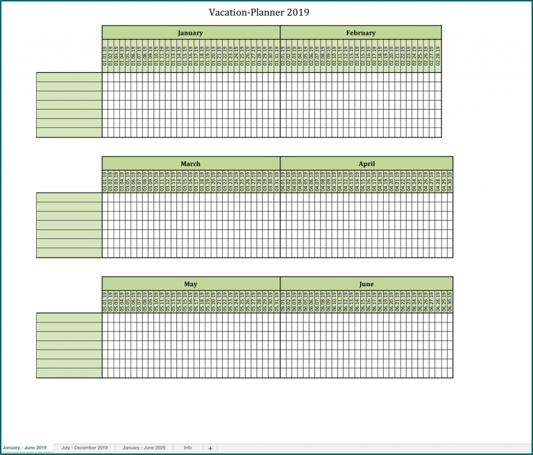 》Free Printable Vacation Schedule Template