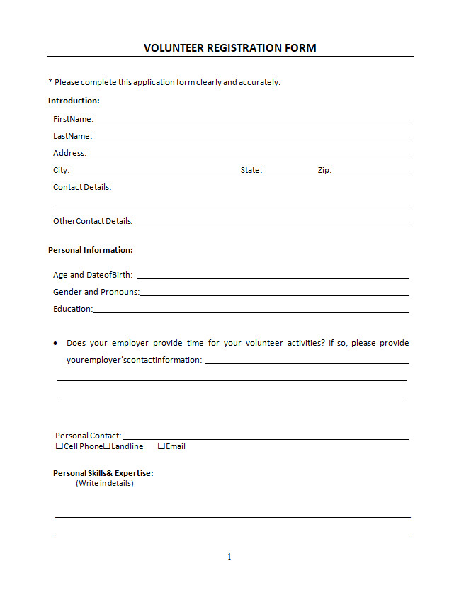 Volunteer Registration Form