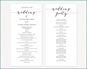 Wedding Ceremony Program Template Example