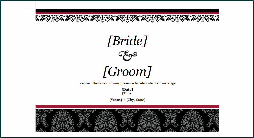 Wedding Invitation Wording Template