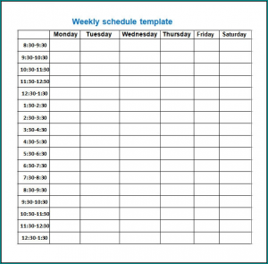 》Free Printable Weekly Class Schedule Template