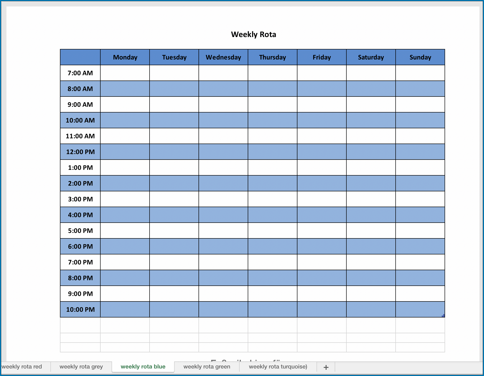 Weekly Planner Template Sample