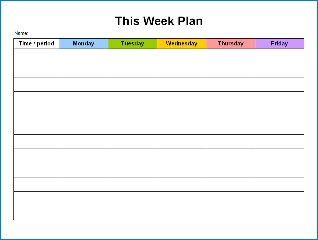 Weekly Planner Template