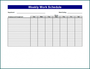 》Free Printable Weekly Work Schedule Template