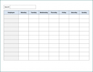 Weekly Work Schedule Template Sample