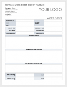 》Free Printable Work Order Form Template