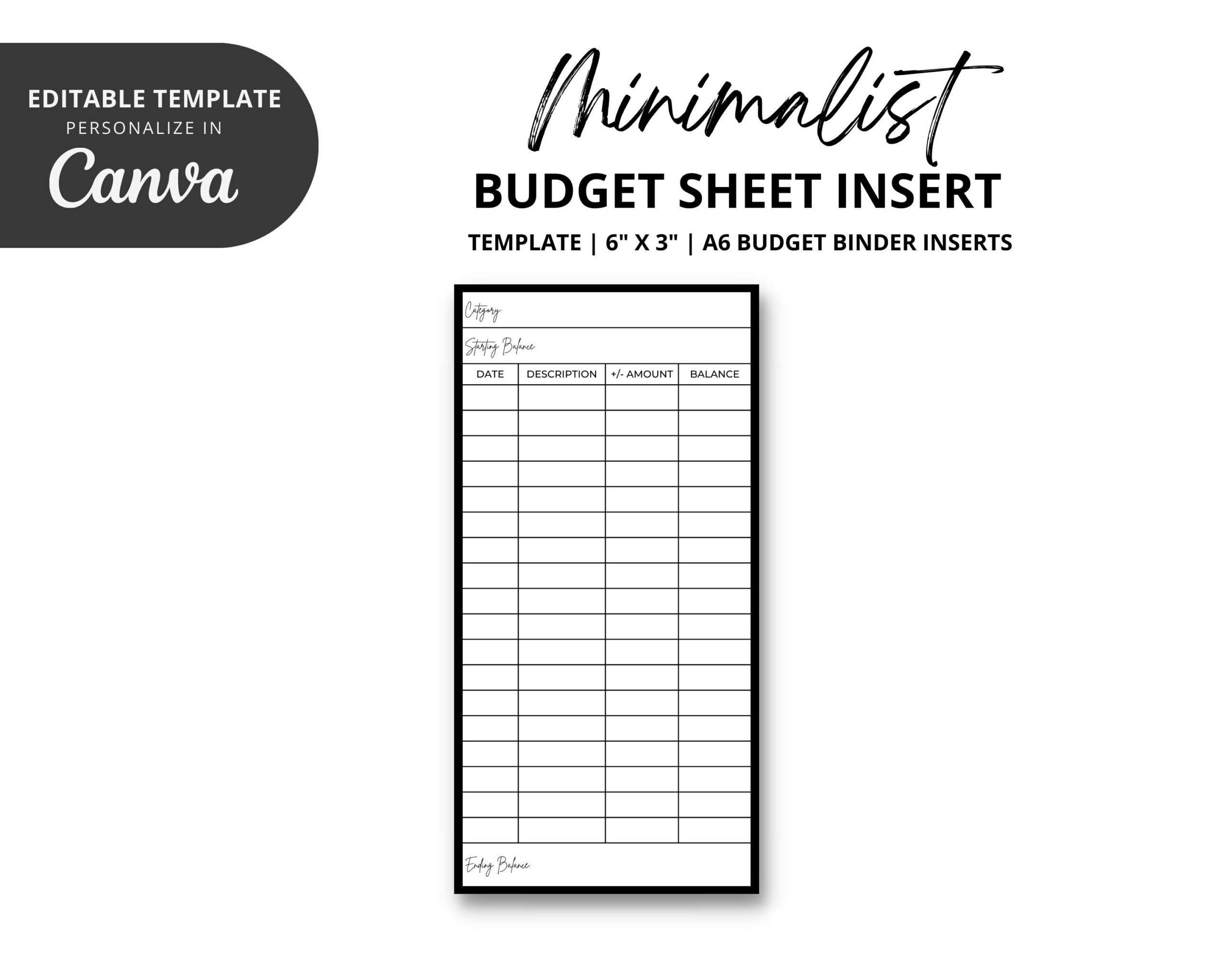 sample envelope budget template