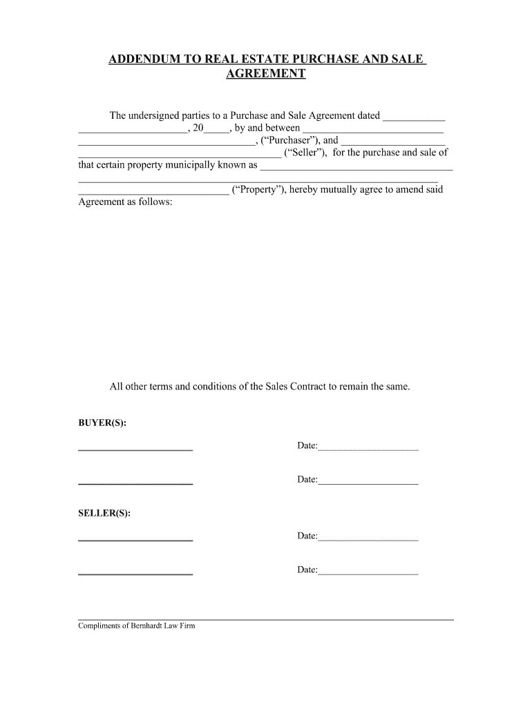 sample addendum agreement template