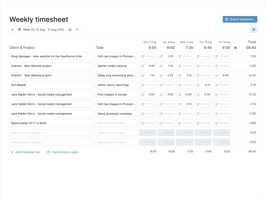 sample attorney timesheet template