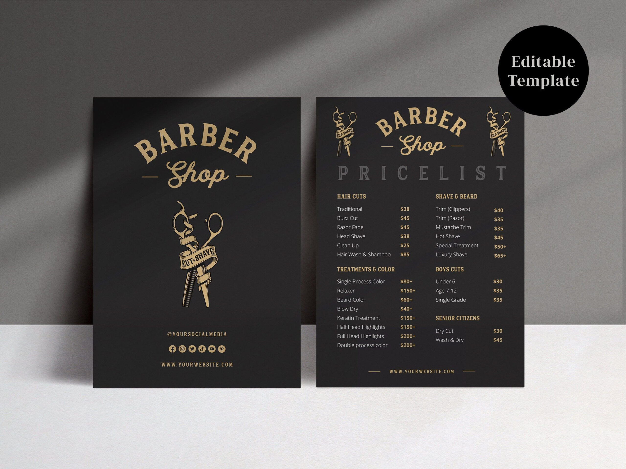 sample Barber Shop Price List Template