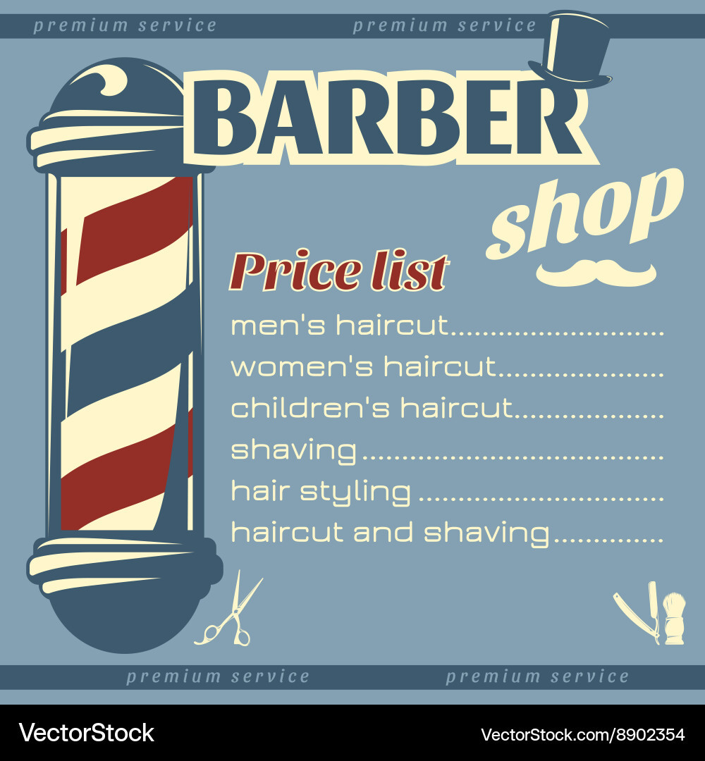 sample Barber Shop Price List Template