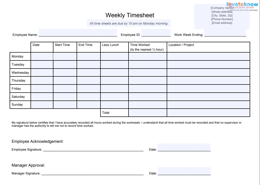 sample accounting timesheet template