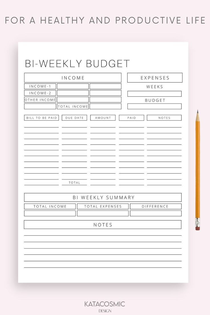 sample bi weekly paycheck budget template