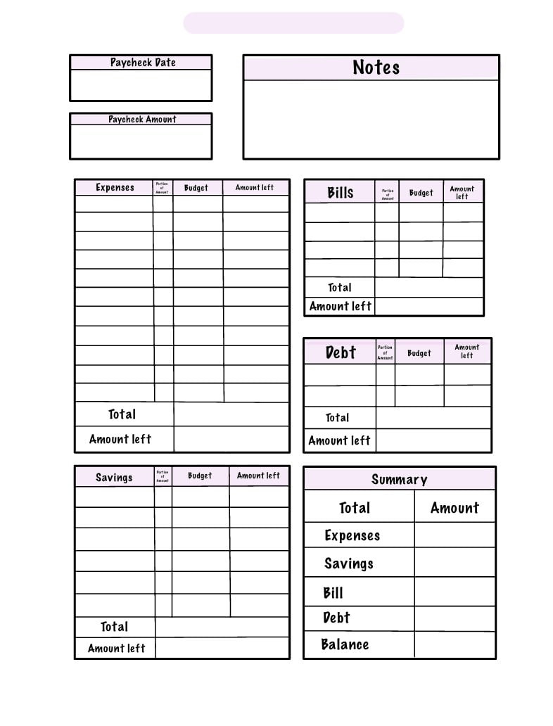 sample bi weekly pay budget template