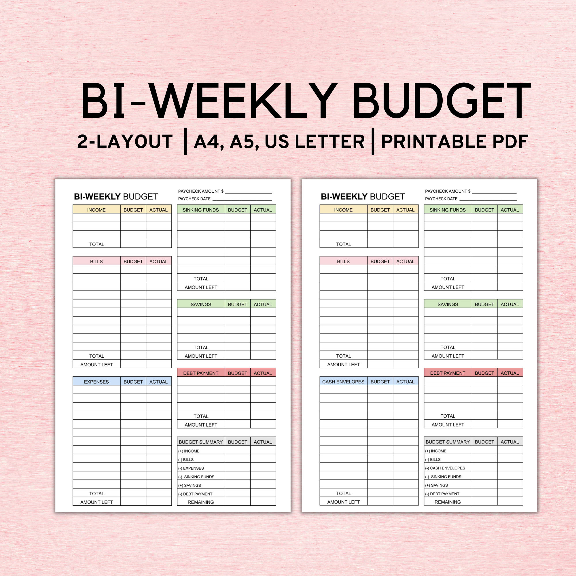 sample weekly pay budget template