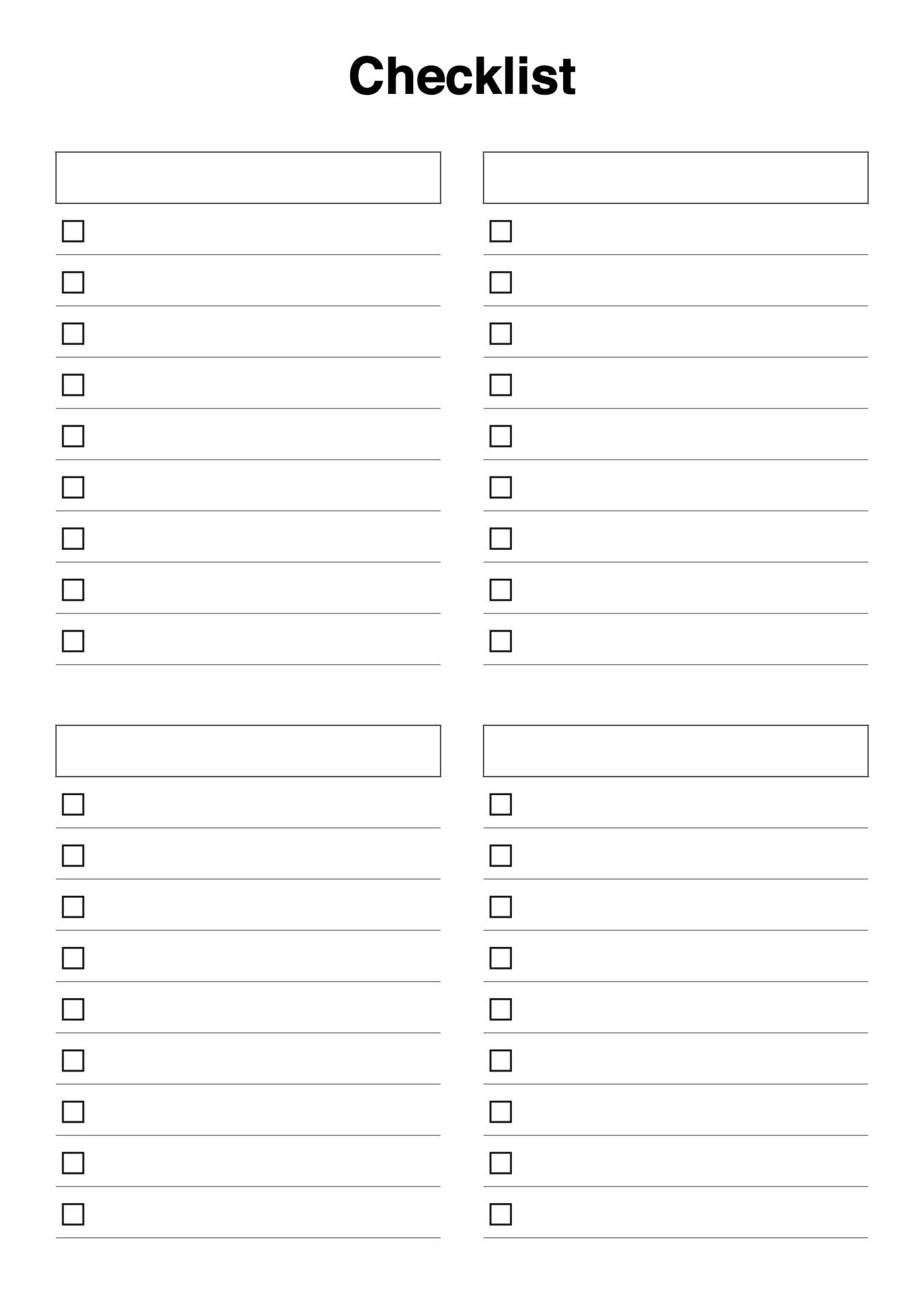 sample blank checklist template