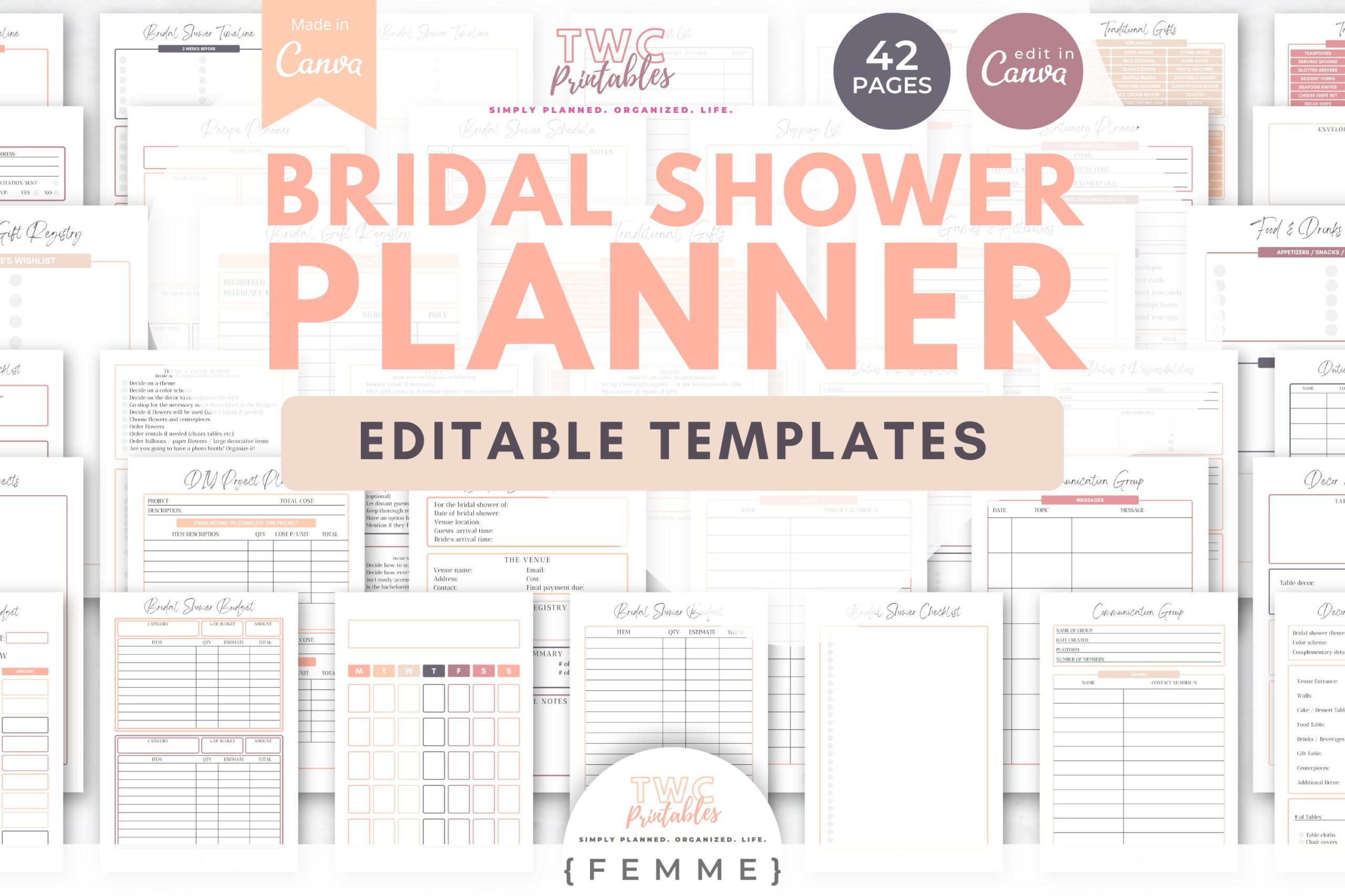 sample bridal shower budget template