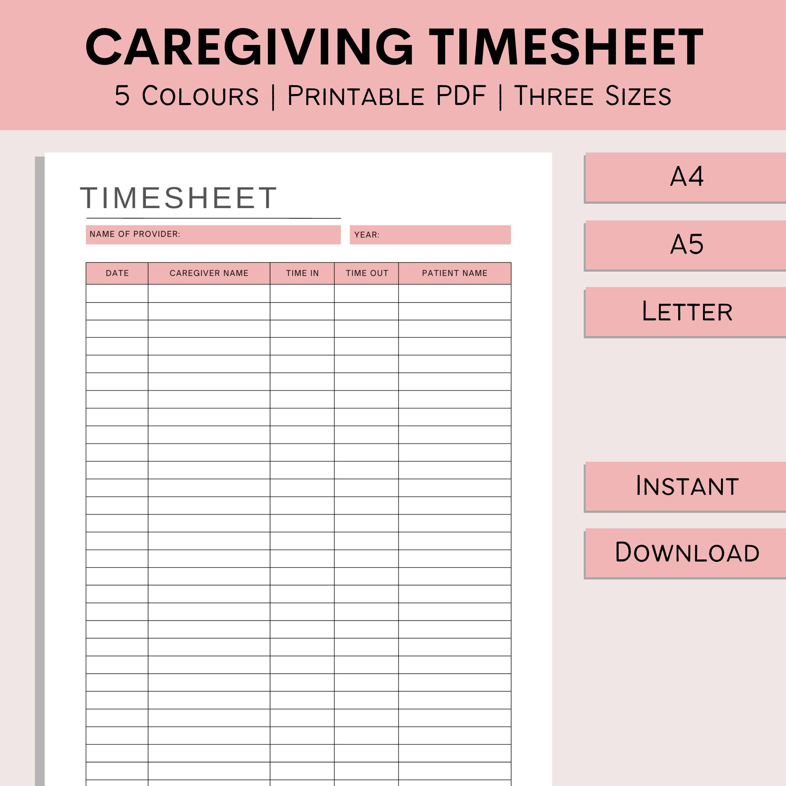 sample home health aide timesheet template